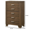 Transitional Style Wooden Chest with 2 Drawers and Metal Handles, Brown