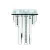 Glass Top End Table with Mirror Panels and Faux Gemstone Accents, Silver