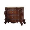 1502202669914f2c6a77b.jpeg 2 Drawer Wooden Nightstand with Metal Knobs and Carved Details, Brown