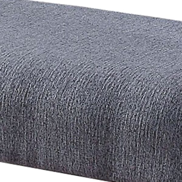 Rectangular Fabric Counter Height Bench with Padded Seat, Brown and Blue