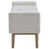 Tufted Fabric Storage Bench with Low Profile Elevated Arms, Light Gray