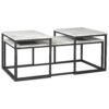 150220266991505ed0967.jpeg 3 Piece Occasional Table, Metal Frame, Marble Top, White and Black