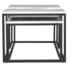 150220266991506f8ed13.jpeg 3 Piece Occasional Table, Metal Frame, Marble Top, White and Black