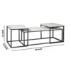 1502202669915076c3c62.jpeg 3 Piece Occasional Table, Metal Frame, Marble Top, White and Black