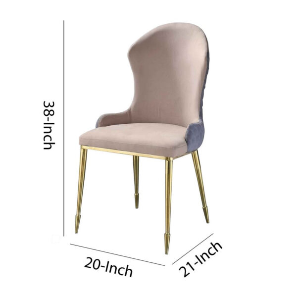 15022026699150a0a73c8.jpeg Fabric Upholstered Side Chair with Spindle Legs, Set of 2, Beige and Gold