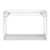 15022026699150d161950.jpeg Mirror Top Metal Console Table with Wooden Open Bottom Shelf, Silver