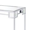 15022026699150d48d247.jpeg Mirror Top Metal Console Table with Wooden Open Bottom Shelf, Silver