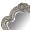 Arch Shape Wooden Frame Wall Mirror with Carved Details, Antique Silver