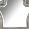 Arch Shape Wooden Frame Wall Mirror with Carved Details, Antique Silver