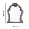 Arch Shape Wooden Frame Wall Mirror with Carved Details, Antique Silver