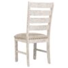 Fabric Dining Side Chair with Ladder Back, Set of 2, White and Brown