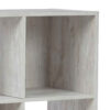 6 Cube Wooden Organizer with Grain Details, Washed White