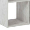 6 Cube Wooden Organizer with Grain Details, Washed White
