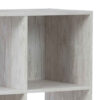9 Cube Wooden Organizer with Grain Details, Washed White