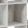 9 Cube Wooden Organizer with Grain Details, Washed White
