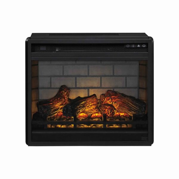 15022026699152f0929ea.jpeg 23.75 Inch Metal Fireplace Inset with 7 Level Temperature Setting, Black