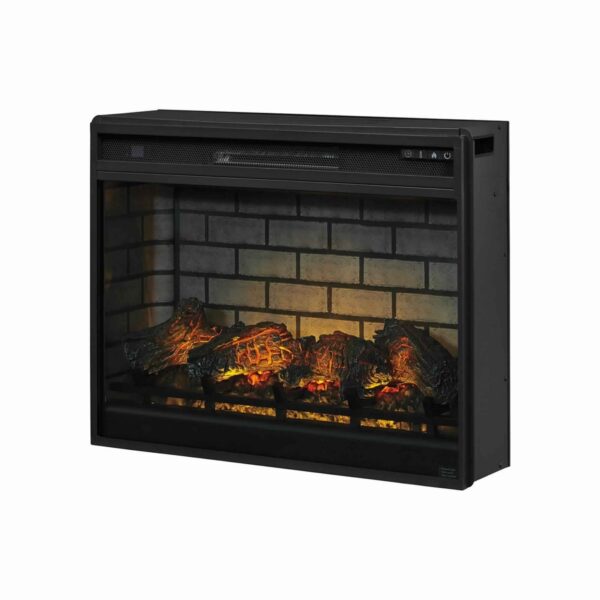 31.25 Inch Metal Fireplace Inset with 7 Level Temperature Setting, Black