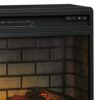 31.25 Inch Metal Fireplace Inset with 7 Level Temperature Setting, Black