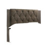 Wooden Eastern king Bed with Button Tufted Headboard, Gray and Brown