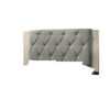 Wooden Queen Bed with Button Tufted Upholstered Headboard, Gray and Cream