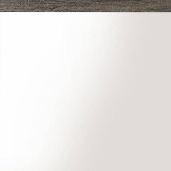 Transitional Style Grained Wood Encased Square Mirror, Gray