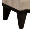 2 Drawer Wooden Nightstand with Grains and Angled Legs, Cream