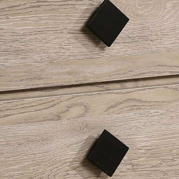 2 Drawer Wooden Nightstand with Grains and Angled Legs, Cream