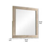 Transitional Style Grained Wood Encased Square Mirror, Cream