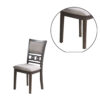 150220266991544bec62f.jpeg Fabric Upholstered Dining Chair with Panel Back, Knot Cut Outs, Set of 2, Gray