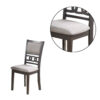 150220266991544e9ef4e.jpeg Fabric Upholstered Dining Chair with Panel Back, Knot Cut Outs, Set of 2, Gray