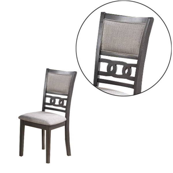 150220266991545194f07.jpeg Fabric Upholstered Dining Chair with Panel Back, Knot Cut Outs, Set of 2, Gray