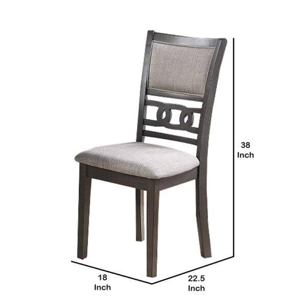15022026699154546cf03.jpeg Fabric Upholstered Dining Chair with Panel Back, Knot Cut Outs, Set of 2, Gray