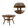 Round Top Wooden Dining Table with Boomerang Legs, Walnut Brown