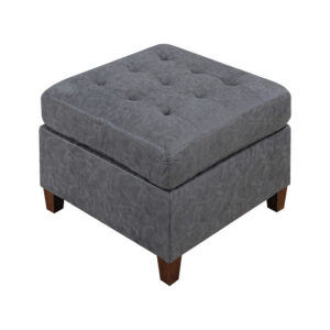 1502202669915488cd944.jpeg Contemporary Leatherette Rectangular tufted Ottoman, Gray