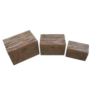 150220266991550e7f9f2.jpeg Wooden Lift Top Storage Box with Grain Details, Set of 3, Brown