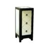 34 Inch Wood and Mirror Storage Chest with 1 Door, Black