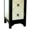 34 Inch Wood and Mirror Storage Chest with 1 Door, Black