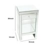 26 Inch Beveled Mirror Chest with 1 Drawer, Silver