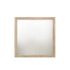 Square Shaped Wooden Mirror with Rough Hewn Texture, Brown