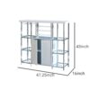6 Glass Shelf Metal Frame Bar Cabinet with Power Outlet, Clear and Chrome