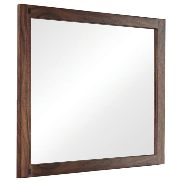 44 Inch Rectangular Wood Frame Mirror, Brown