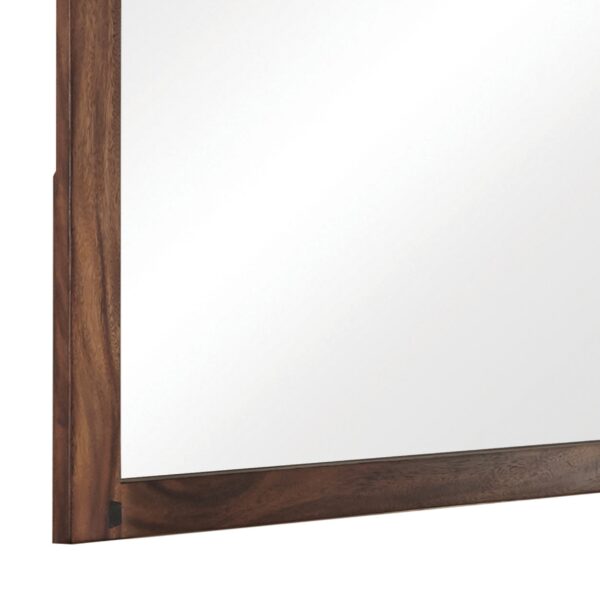 44 Inch Rectangular Wood Frame Mirror, Brown