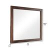 44 Inch Rectangular Wood Frame Mirror, Brown