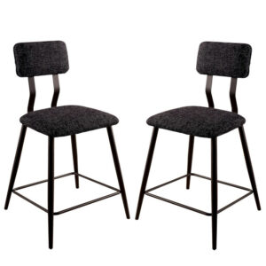 150220266991586eddc58.jpeg Fabric Counter Height Chairs with Angled Metal Legs, Set of 2, Black