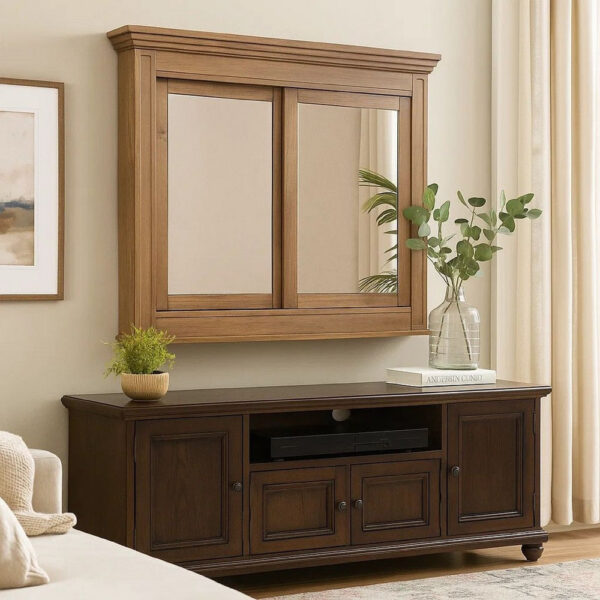 1502202669915891d093e.jpeg 5 MM Beveled Cabinet Mirror with Storage, Brown