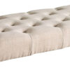 20 Inch Button Tufted Wooden Bench, Antique Black and Beige