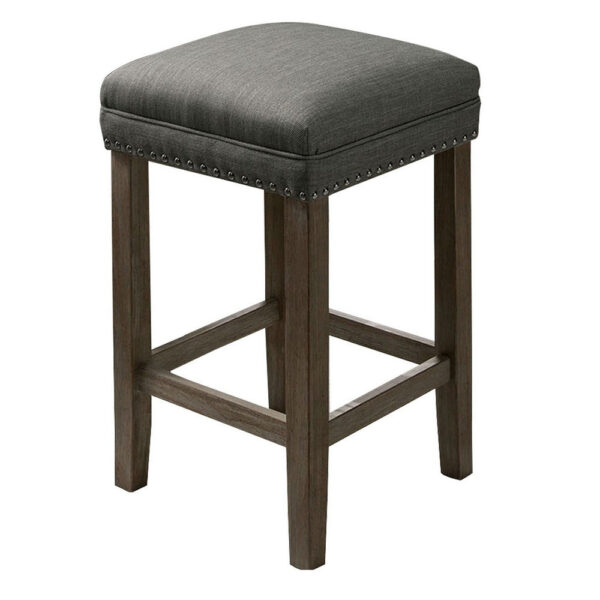 3 Piece Counter Height Dining Set with Stools, Gray