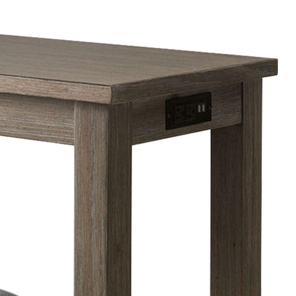 3 Piece Counter Height Dining Set with Stools, Gray