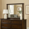 Rectangular Wooden Frame Mirror with Mounting Hardware, Walnut Brown