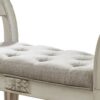 46 Inches Tufted Fabric Padded Wooden Accent Bench, Antique White